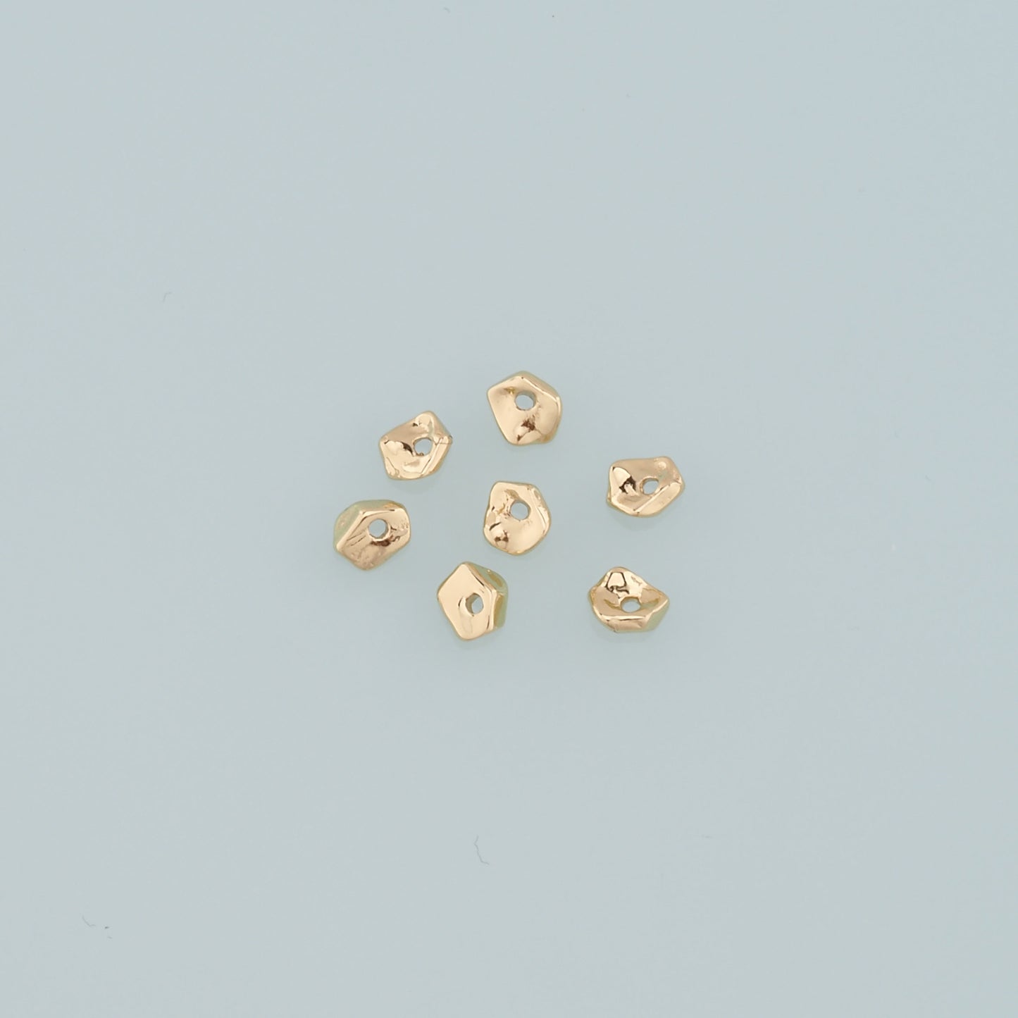 Gold Geometry Beads Charms,18K Gold Filled Geometry spacer beads Bracelet Necklace for DIY Jewelry Making Supply