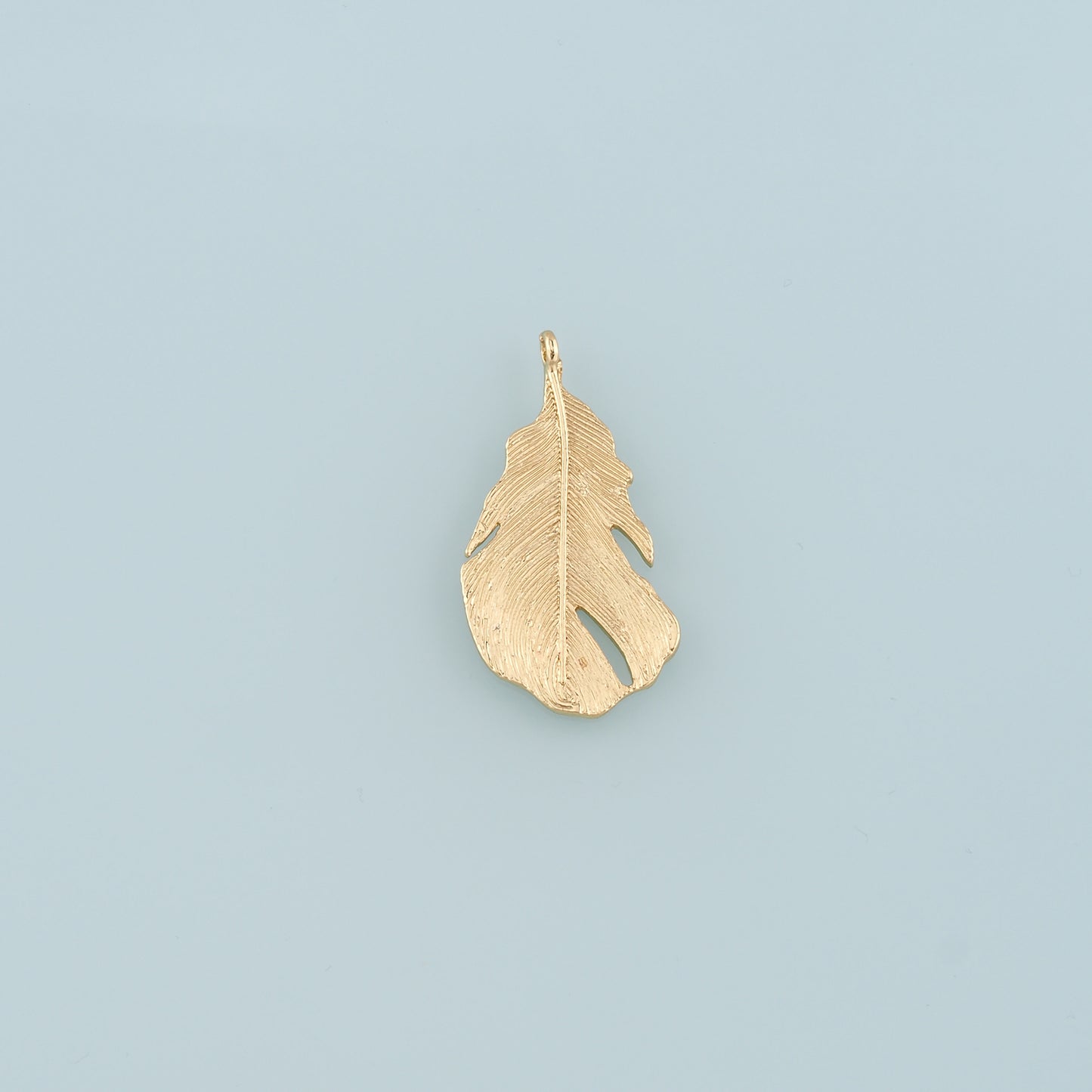 18K Gold Filled Leaf Pendant,Dainty Leaf Charm Bracelet Necklace for DIY Jewelry Making Supply