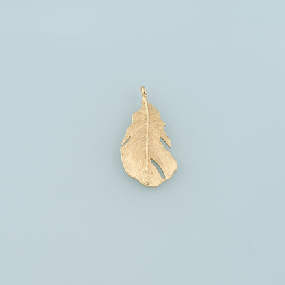 18K Gold Filled Leaf Pendant,Dainty Leaf Charm Bracelet Necklace for DIY Jewelry Making Supply