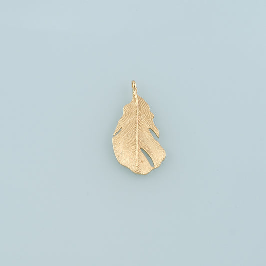 18K Gold Filled Leaf Pendant,Dainty Leaf Charm Bracelet Necklace for DIY Jewelry Making Supply