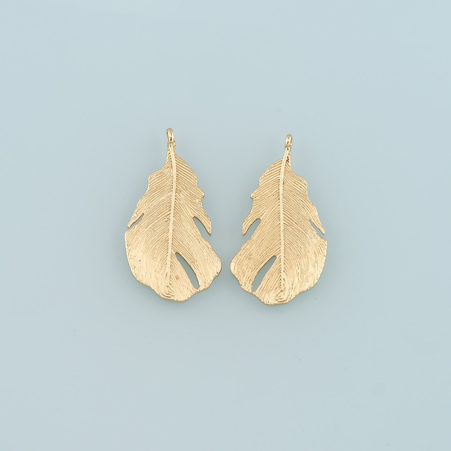 18K Gold Filled Leaf Pendant,Dainty Leaf Charm Bracelet Necklace for DIY Jewelry Making Supply
