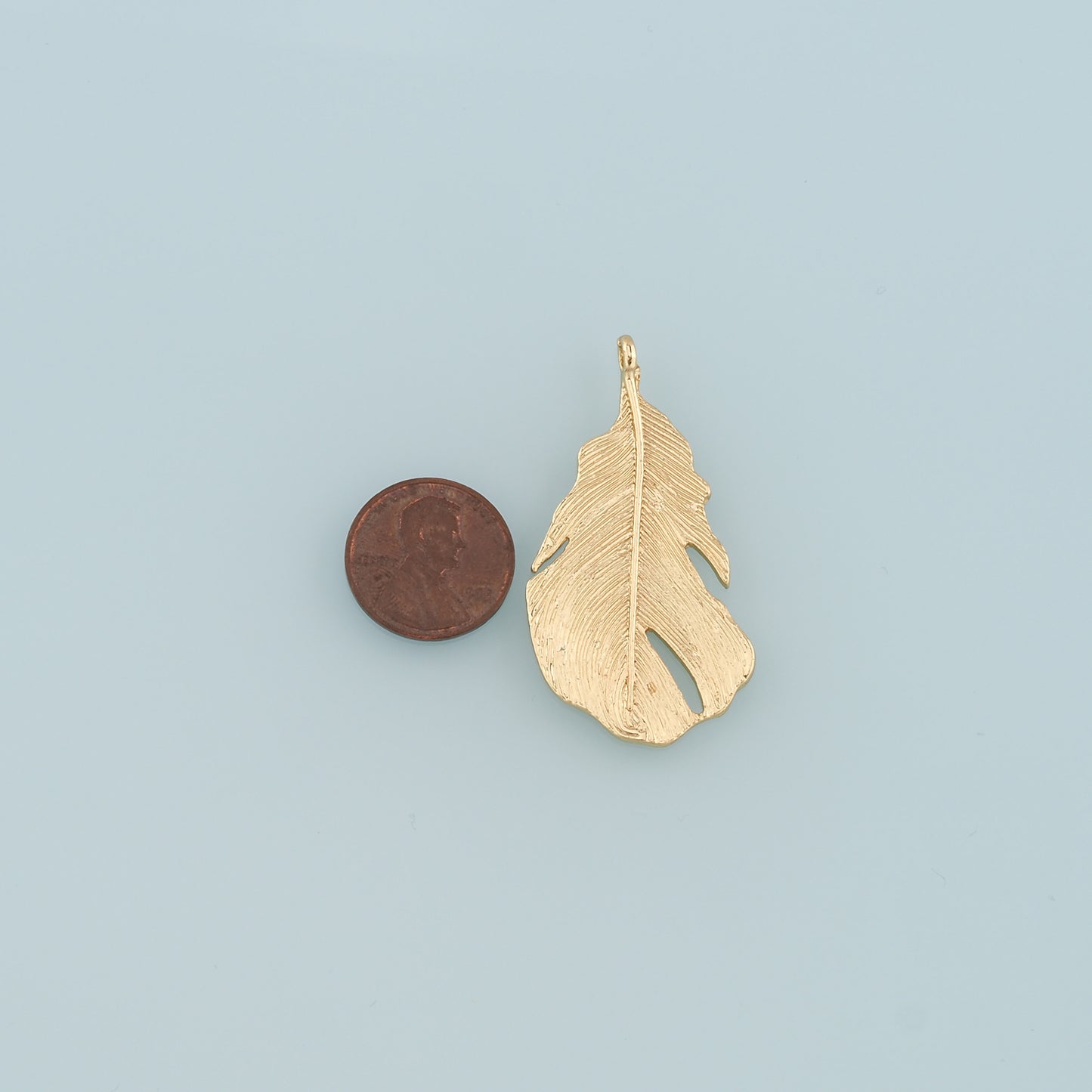 18K Gold Filled Leaf Pendant,Dainty Leaf Charm Bracelet Necklace for DIY Jewelry Making Supply