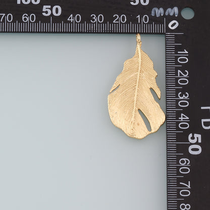 18K Gold Filled Leaf Pendant,Dainty Leaf Charm Bracelet Necklace for DIY Jewelry Making Supply