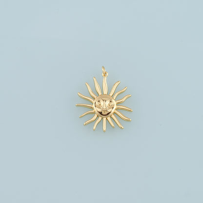 18K Gold Filled Sun Pendant,Dainty Celestial Charm Bracelet Necklace for DIY Jewelry Making Supply