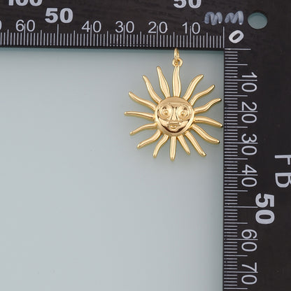 18K Gold Filled Sun Pendant,Dainty Celestial Charm Bracelet Necklace for DIY Jewelry Making Supply