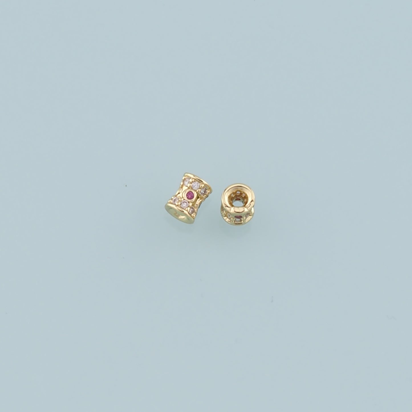 Gold Barrel Beads Charms,18K Gold Filled Cylindrical Spacer beads Bracelet Necklace for DIY Jewelry Making Supply