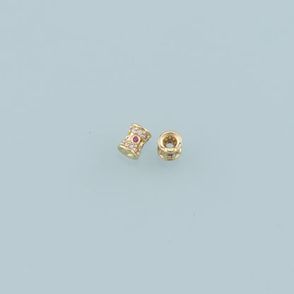 Gold Barrel Beads Charms,18K Gold Filled Cylindrical Spacer beads Bracelet Necklace for DIY Jewelry Making Supply