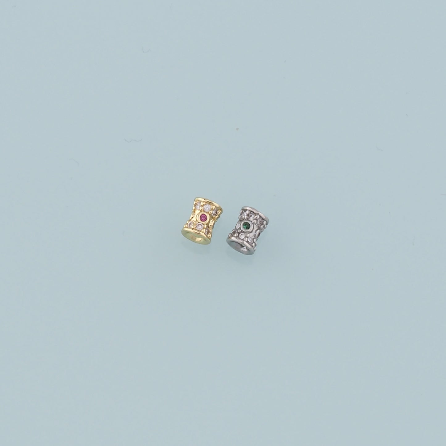 Gold Barrel Beads Charms,18K Gold Filled Cylindrical Spacer beads Bracelet Necklace for DIY Jewelry Making Supply