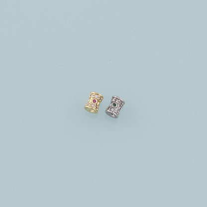 Gold Barrel Beads Charms,18K Gold Filled Cylindrical Spacer beads Bracelet Necklace for DIY Jewelry Making Supply