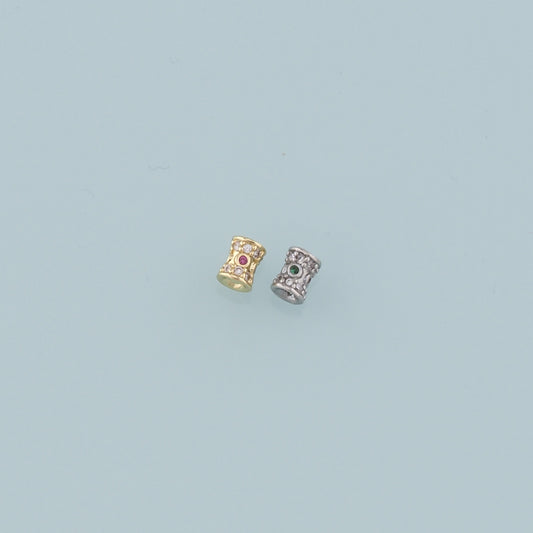 Gold Barrel Beads Charms,18K Gold Filled Cylindrical Spacer beads Bracelet Necklace for DIY Jewelry Making Supply