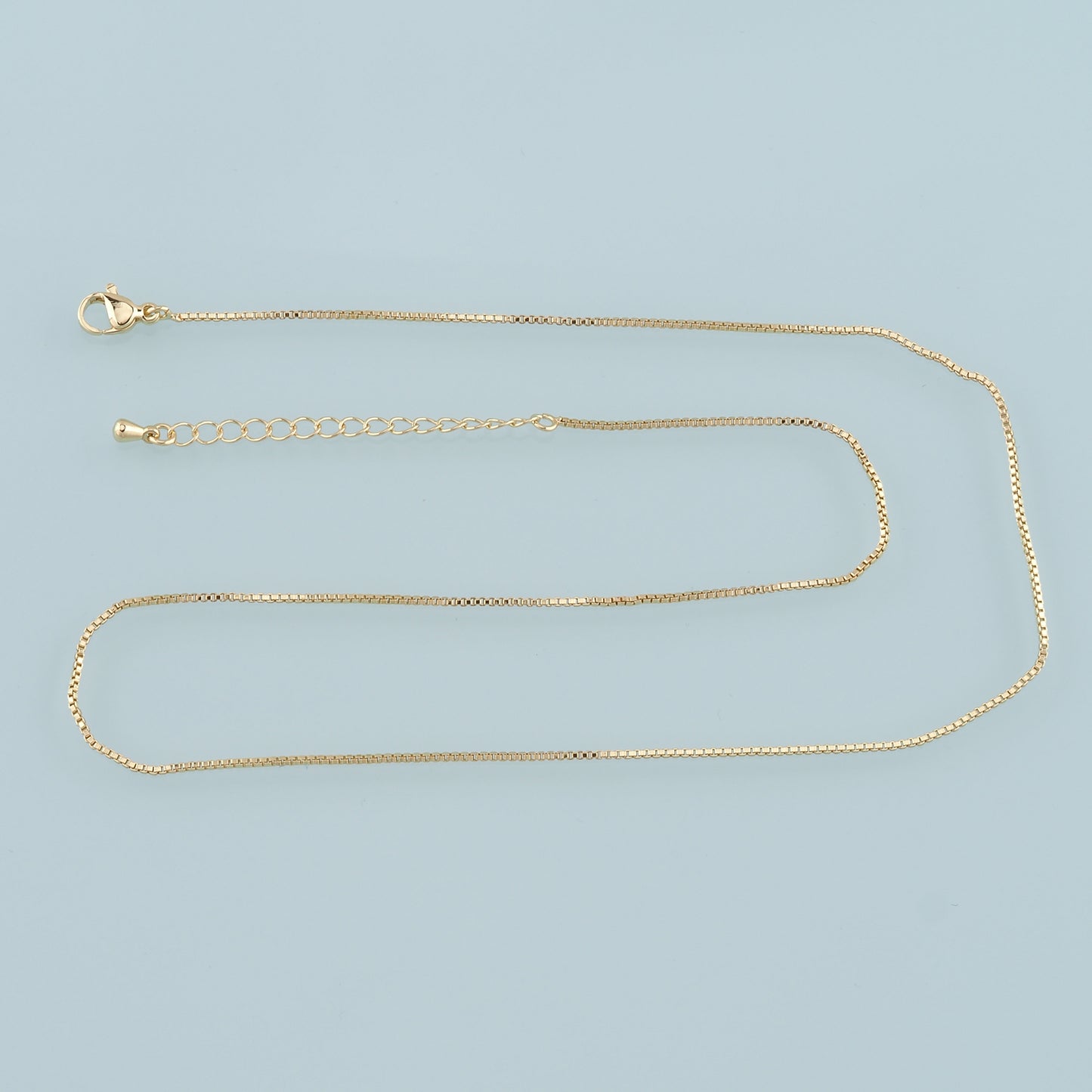 Gold Box Chain,18K Gold Filled Box for Necklace Bracelet DIY Jewelry Making Supply