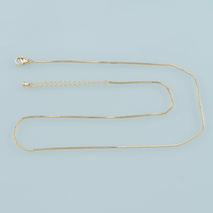 Gold Box Chain,18K Gold Filled Box for Necklace Bracelet DIY Jewelry Making Supply