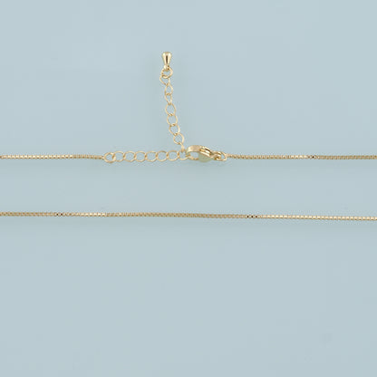 Gold Box Chain,18K Gold Filled Box for Necklace Bracelet DIY Jewelry Making Supply