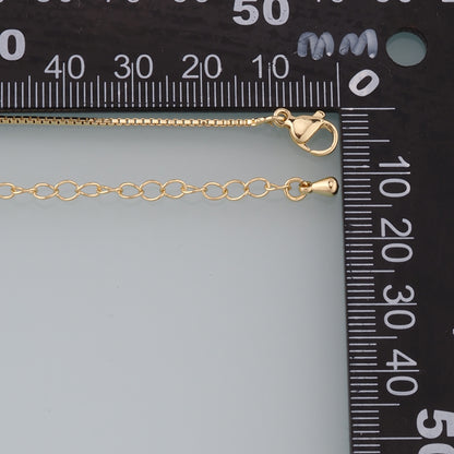 Gold Box Chain,18K Gold Filled Box for Necklace Bracelet DIY Jewelry Making Supply