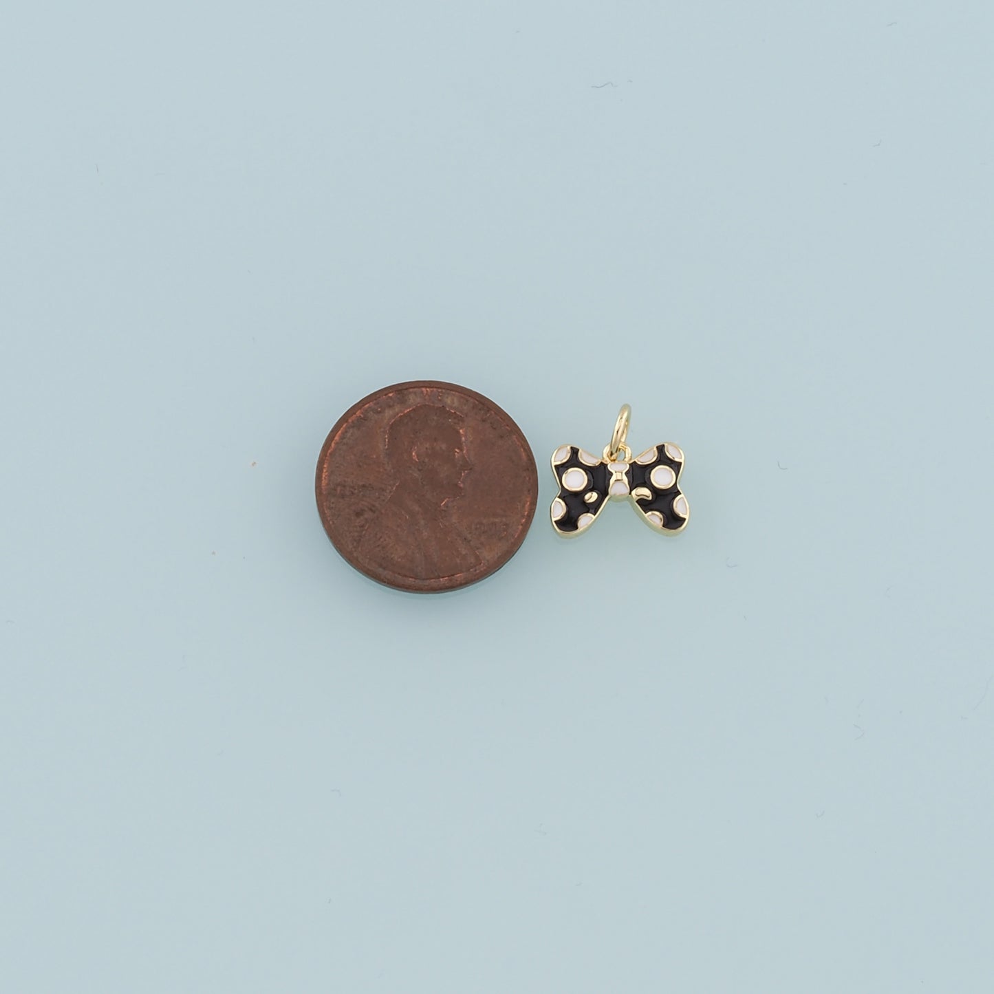 18K Gold Filled Bow Tie Pendant,Enamel Tie Charm Bracelet Necklace for DIY Jewelry Making Supply