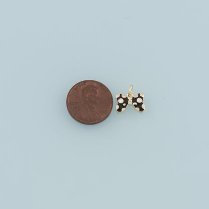18K Gold Filled Bow Tie Pendant,Enamel Tie Charm Bracelet Necklace for DIY Jewelry Making Supply