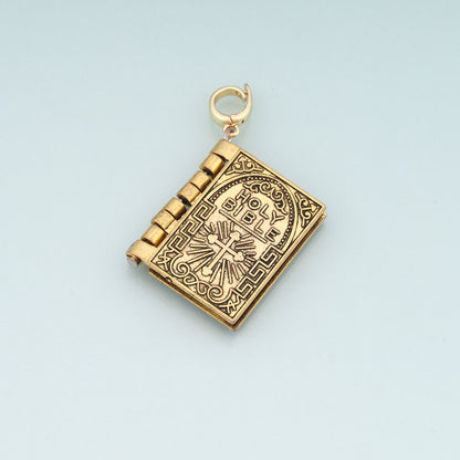 18K Gold Filled Bible Pendant,Religion Charm Bracelet Necklace for DIY Jewelry Making Supply