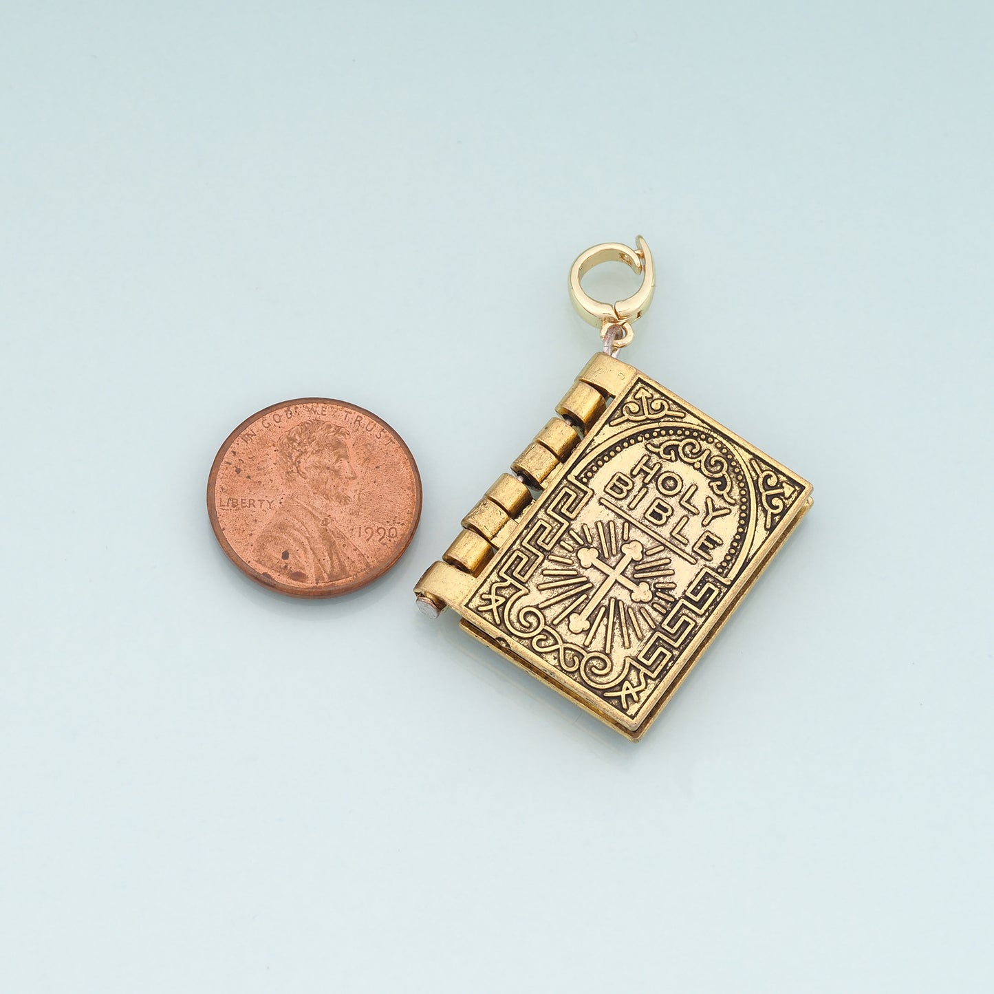 18K Gold Filled Bible Pendant,Religion Charm Bracelet Necklace for DIY Jewelry Making Supply