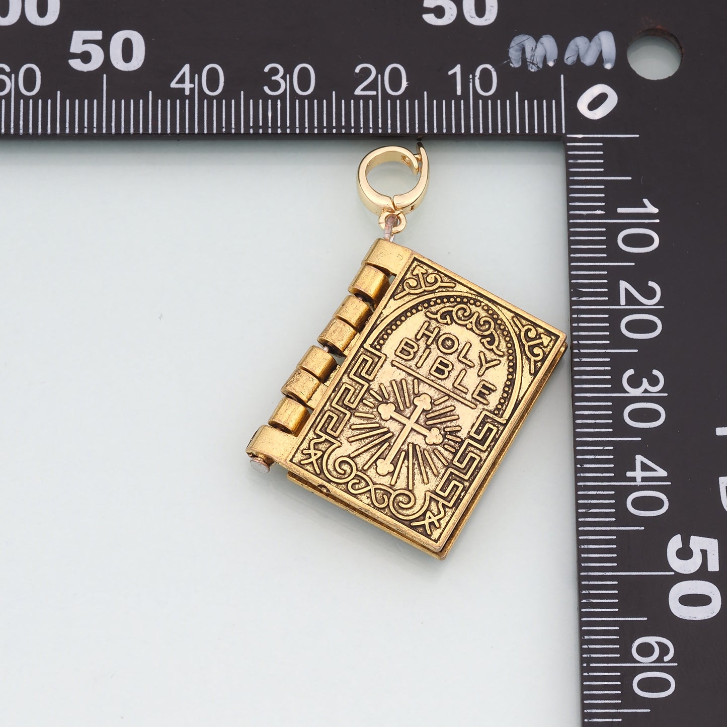 18K Gold Filled Bible Pendant,Religion Charm Bracelet Necklace for DIY Jewelry Making Supply