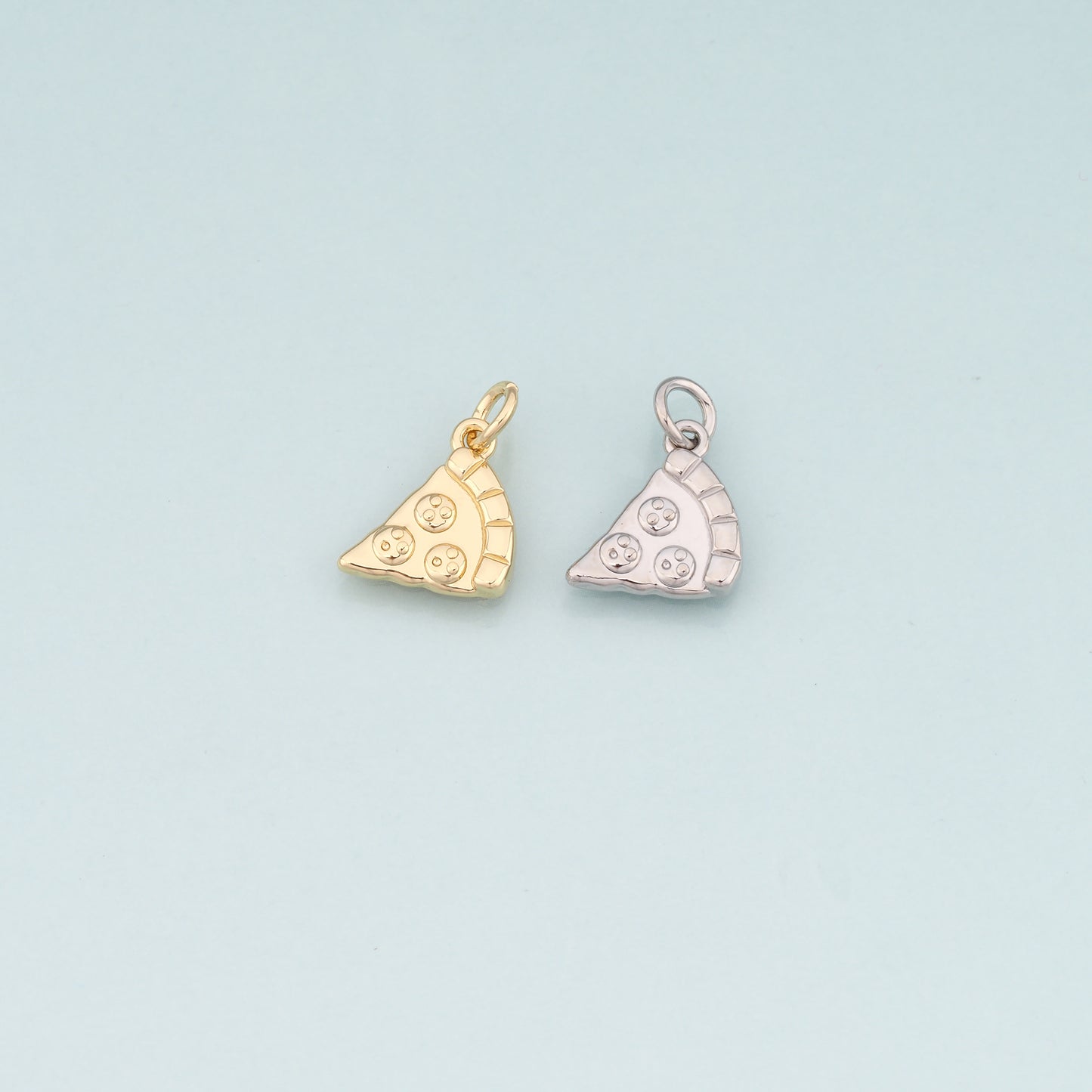 Gold Pizza Charms,18K Gold Filled Pizza Pendant,Dainty Gourmet Food Charm Bracelet Necklace for DIY Jewelry Making Supply