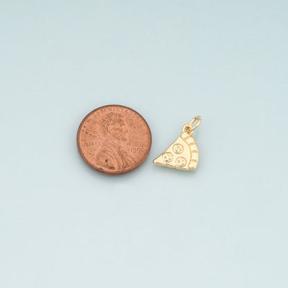 Gold Pizza Charms,18K Gold Filled Pizza Pendant,Dainty Gourmet Food Charm Bracelet Necklace for DIY Jewelry Making Supply