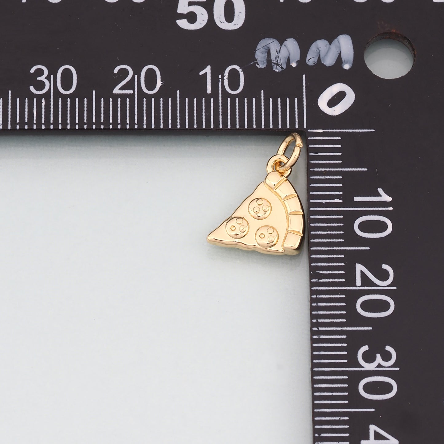 Gold Pizza Charms,18K Gold Filled Pizza Pendant,Dainty Gourmet Food Charm Bracelet Necklace for DIY Jewelry Making Supply