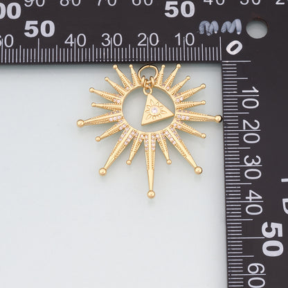 Gold Eye Charm,18K Gold Filled Evil Eye Pendant,CZ Micro Pave Eyelash Charm Bracelet Necklace for DIY Jewelry Making Supply