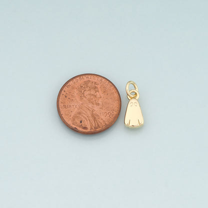 Gold Ghost Charms,18K Gold Filled Ghost Pendant,Halloween Charm Bracelet Necklace for DIY Jewelry Making Supply