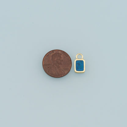 18K Gold Filled Rectangle Pendant,Enamel Rectangle Charm Bracelet Necklace for DIY Jewelry Making Supply