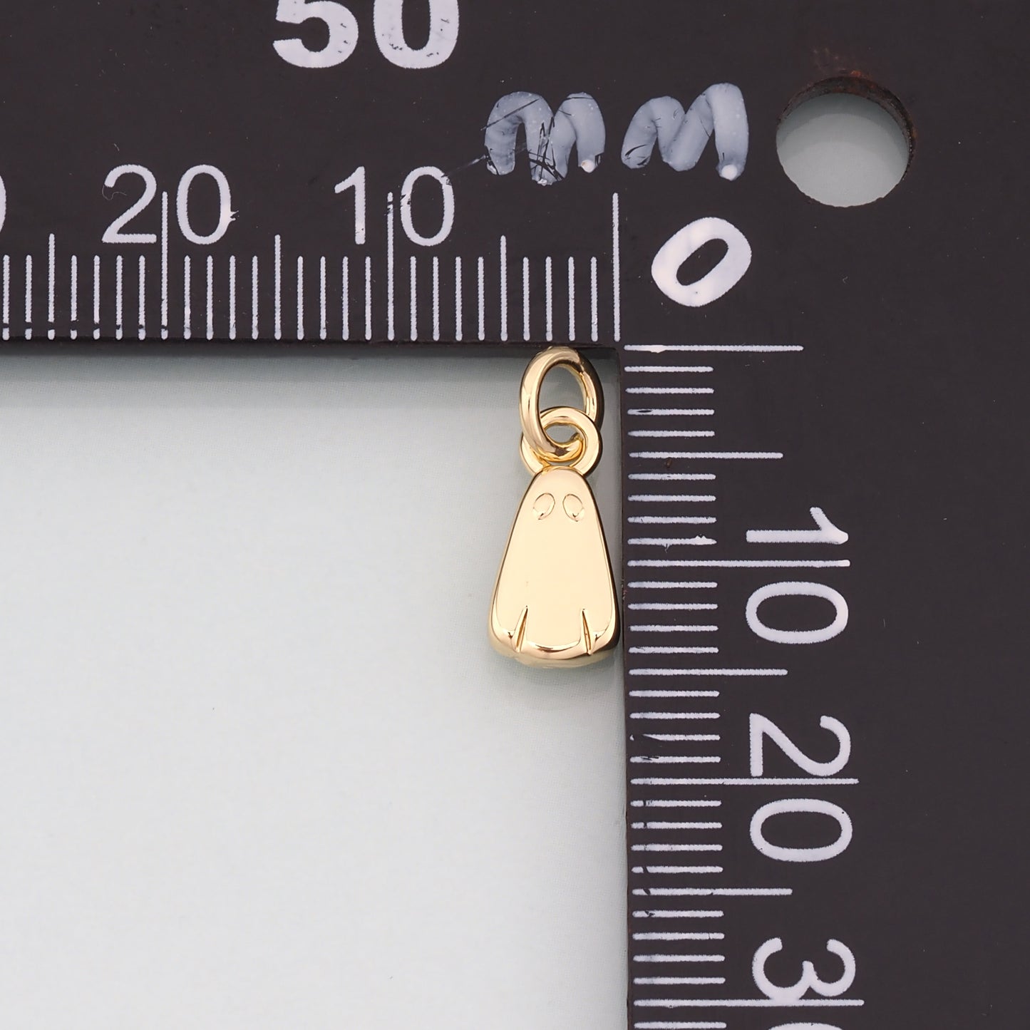 Gold Ghost Charms,18K Gold Filled Ghost Pendant,Halloween Charm Bracelet Necklace for DIY Jewelry Making Supply