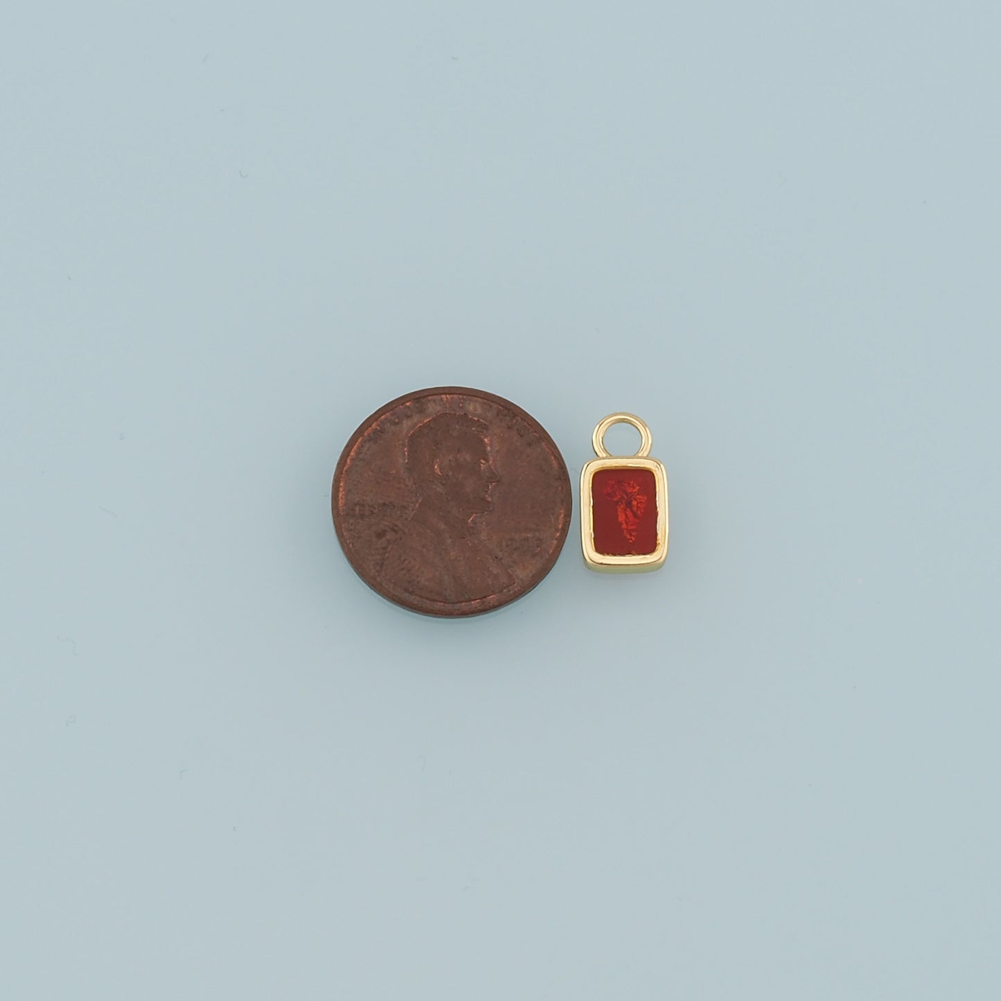 18K Gold Filled Rectangle Pendant,Enamel Rectangle Charm Bracelet Necklace for DIY Jewelry Making Supply