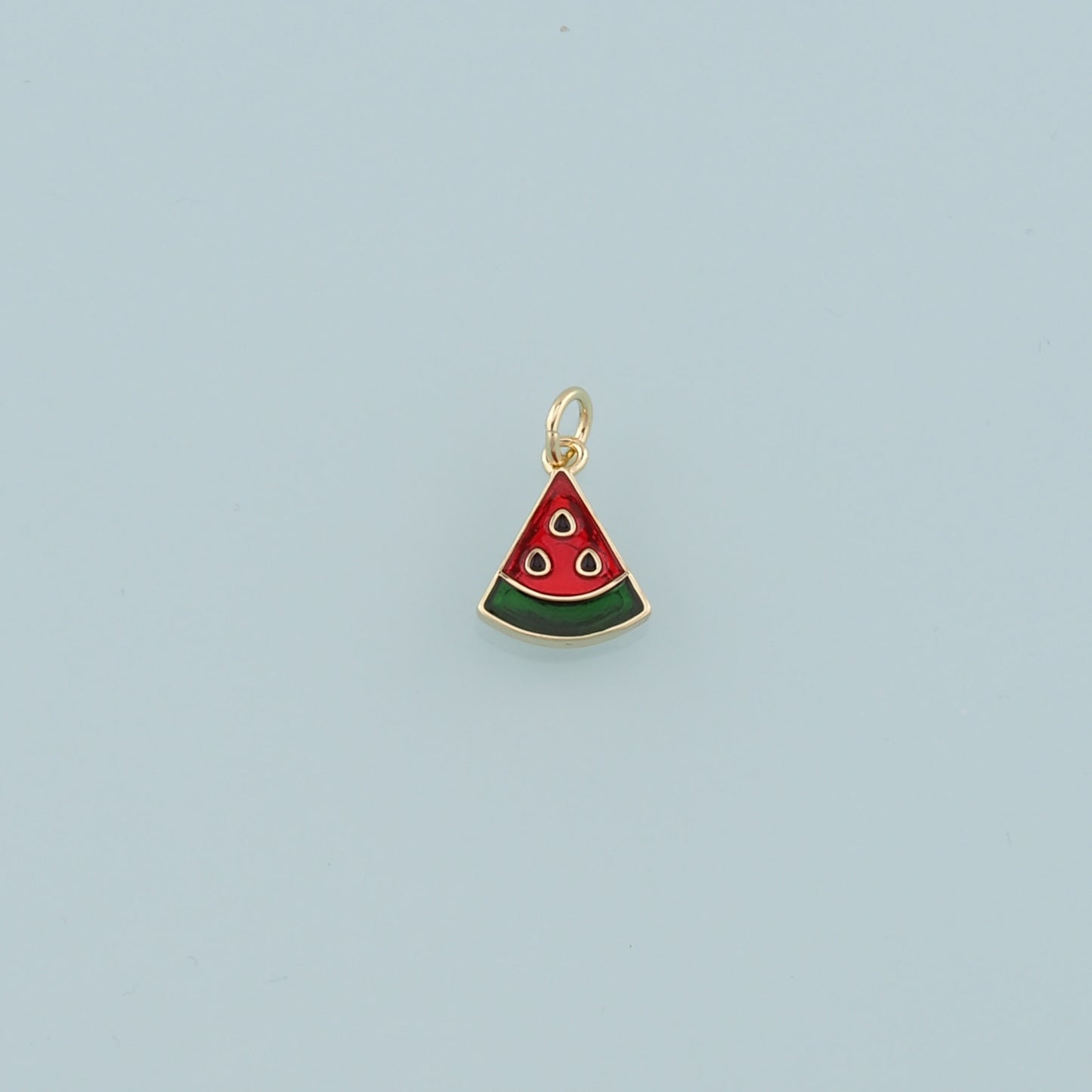18K Gold Filled Watermelon Pendant,Enamel Fruit Charm Bracelet Necklace for DIY Jewelry Making Supply