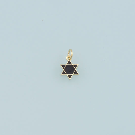 18K Gold Filled David Star Pendant,Enamel Star Charm Bracelet Necklace for DIY Jewelry Making Supply