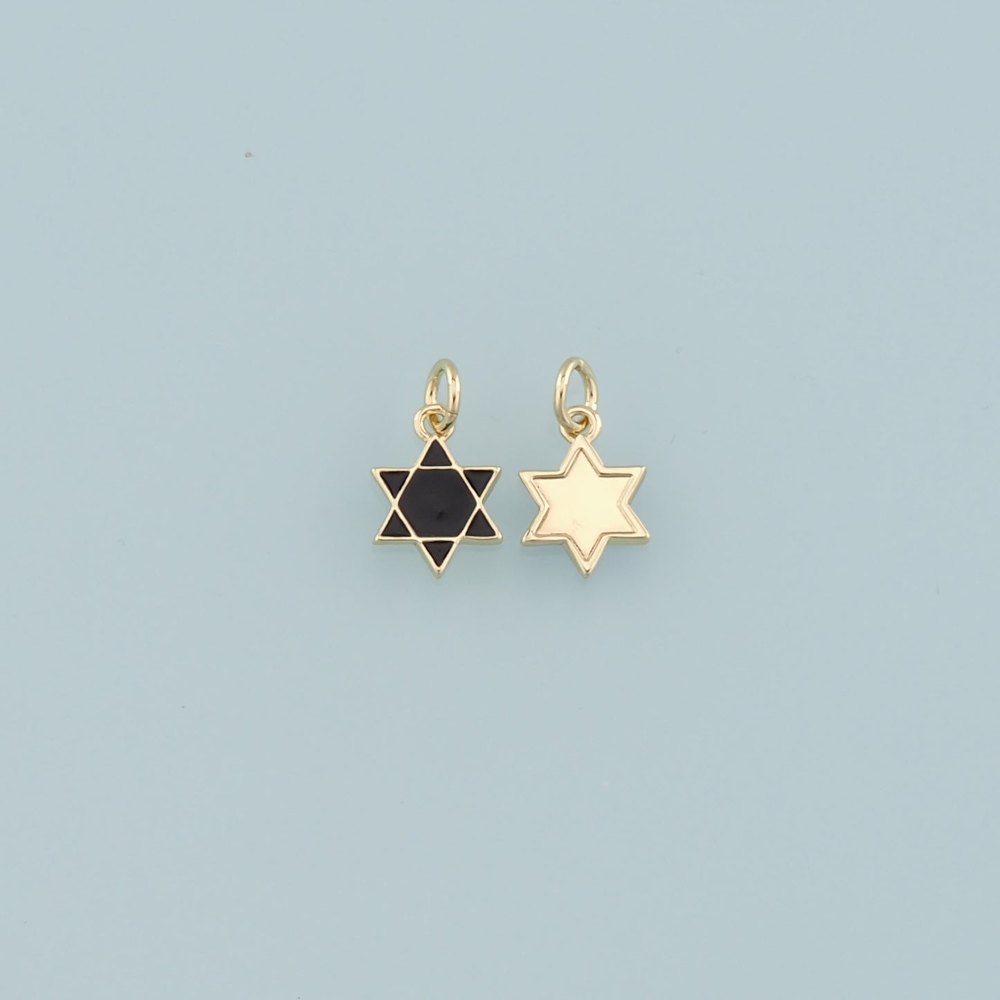 18K Gold Filled David Star Pendant,Enamel Star Charm Bracelet Necklace for DIY Jewelry Making Supply