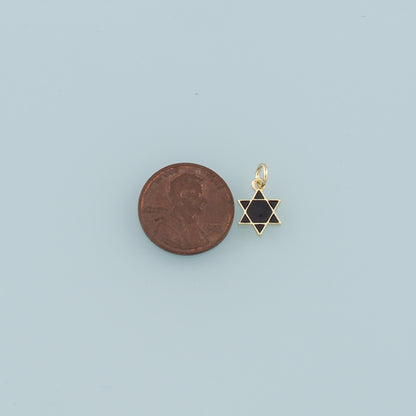 18K Gold Filled David Star Pendant,Enamel Star Charm Bracelet Necklace for DIY Jewelry Making Supply