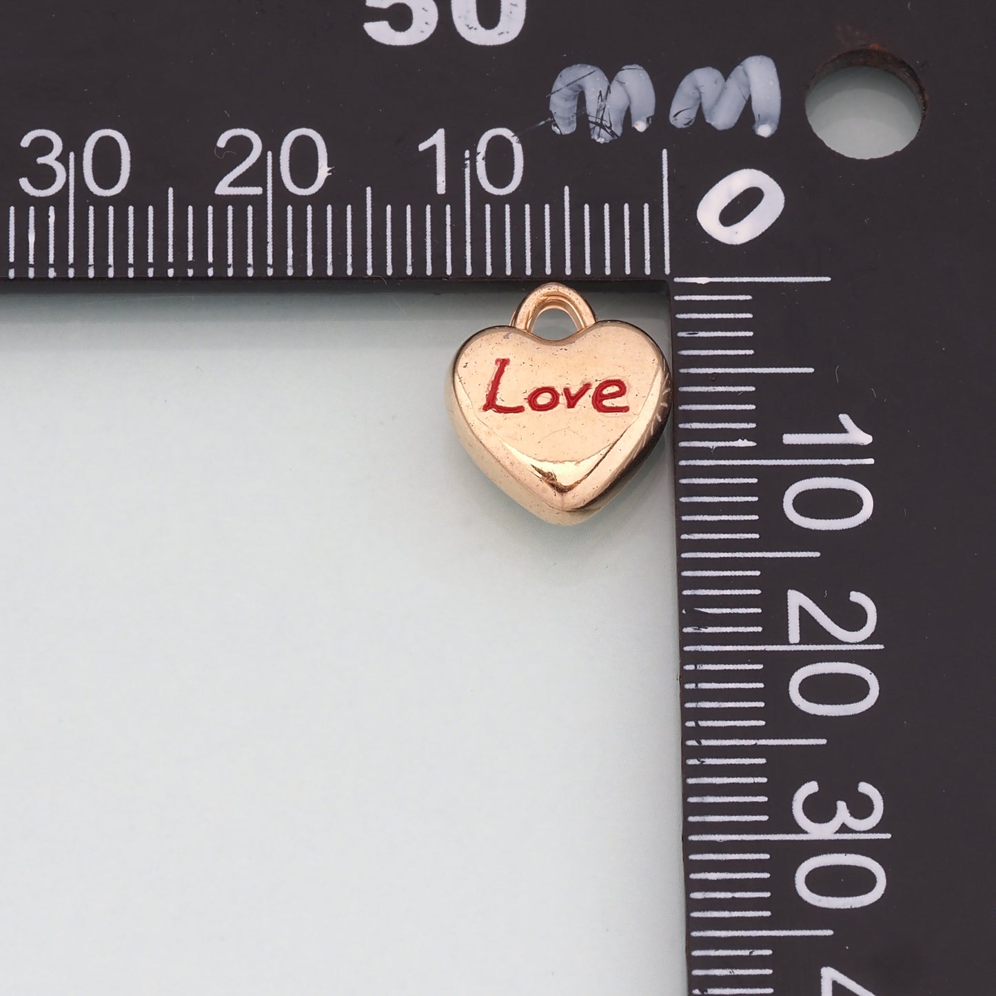 18K Gold Filled Heart Pendant,Enamel Love Charm Bracelet Necklace for DIY Jewelry Making Supply