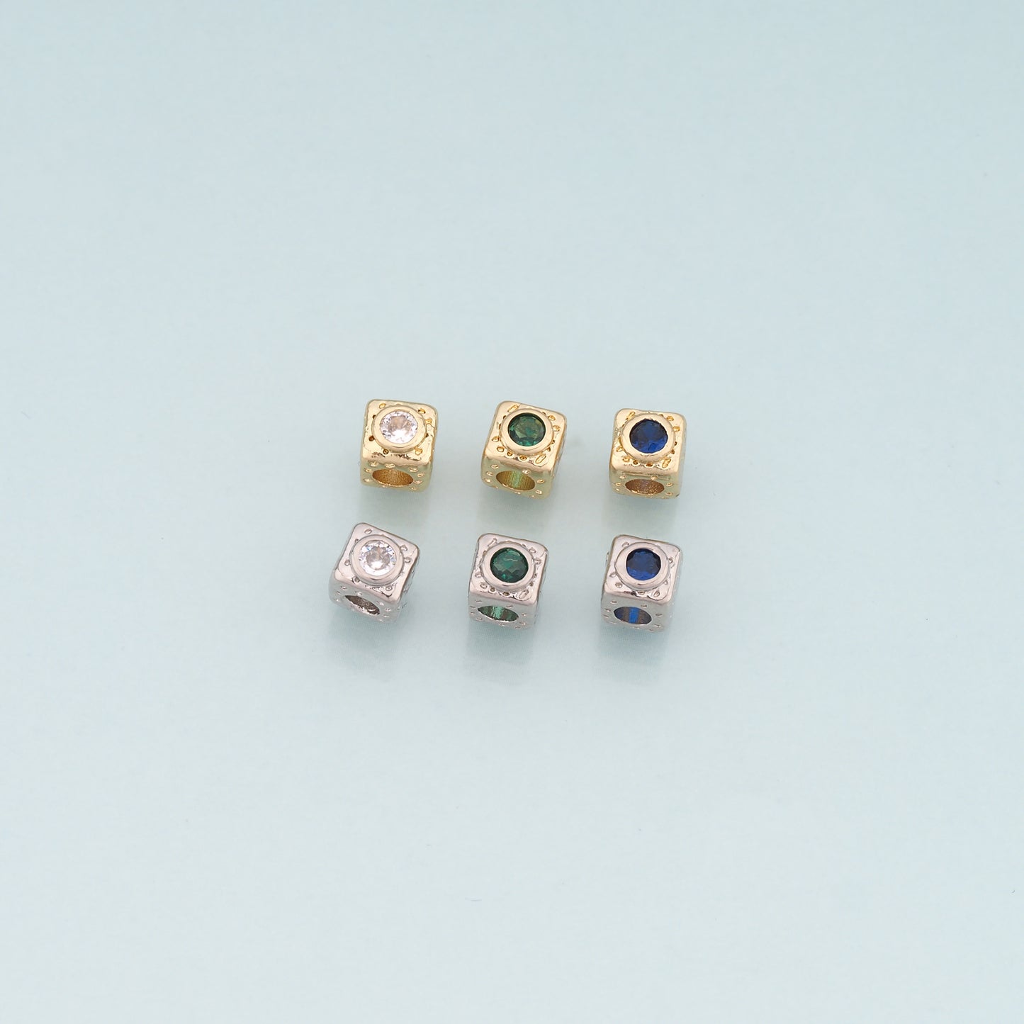 18K Gold Filled Square Spacer Beads Bracelet Necklace for DIY Jewelry Making Supply