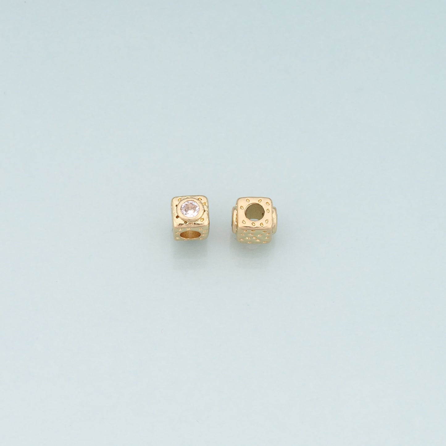 18K Gold Filled Square Spacer Beads Bracelet Necklace for DIY Jewelry Making Supply
