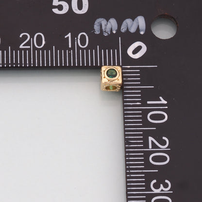 18K Gold Filled Square Spacer Beads Bracelet Necklace for DIY Jewelry Making Supply