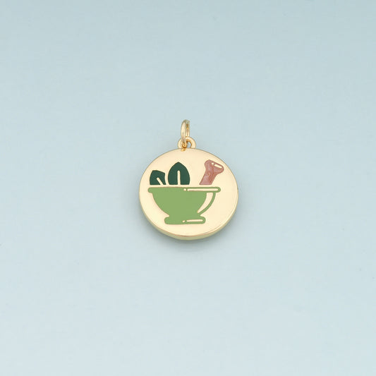 18K Gold Filled Ice Cream Cup Cream Pendant,Enamel Ice Cream Charm Bracelet Necklace for DIY Jewelry Making Supply