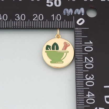 18K Gold Filled Ice Cream Cup Cream Pendant,Enamel Ice Cream Charm Bracelet Necklace for DIY Jewelry Making Supply