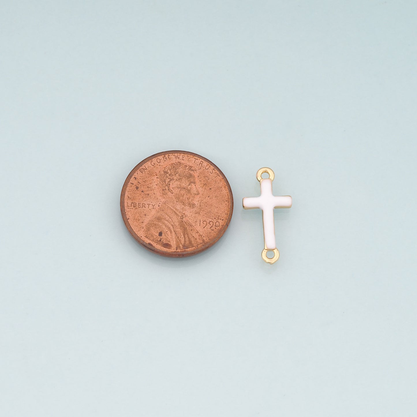 Gold Cross Connector,18K Gold Filled Cross Pendant,Enamel Religion Charm Bracelet Necklace for DIY Jewelry Making Supply