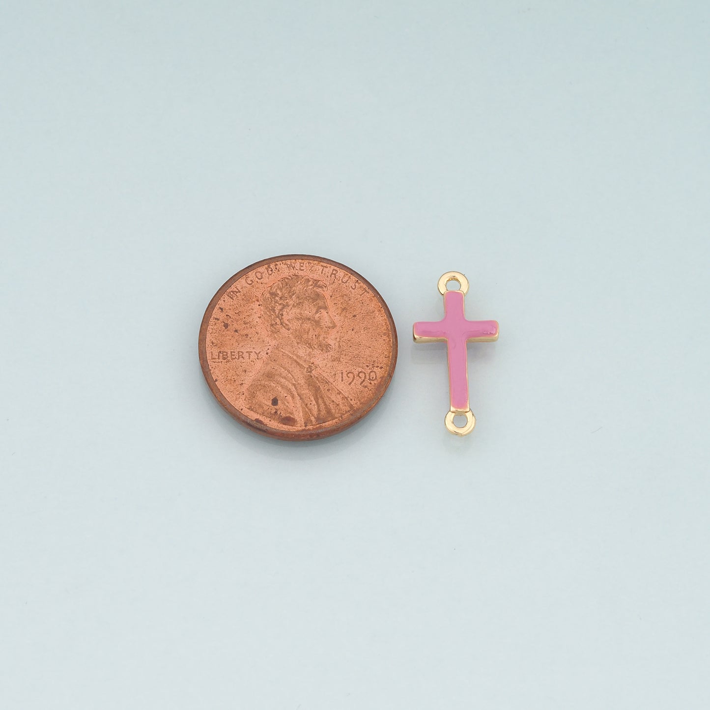 Gold Cross Connector,18K Gold Filled Cross Pendant,Enamel Religion Charm Bracelet Necklace for DIY Jewelry Making Supply