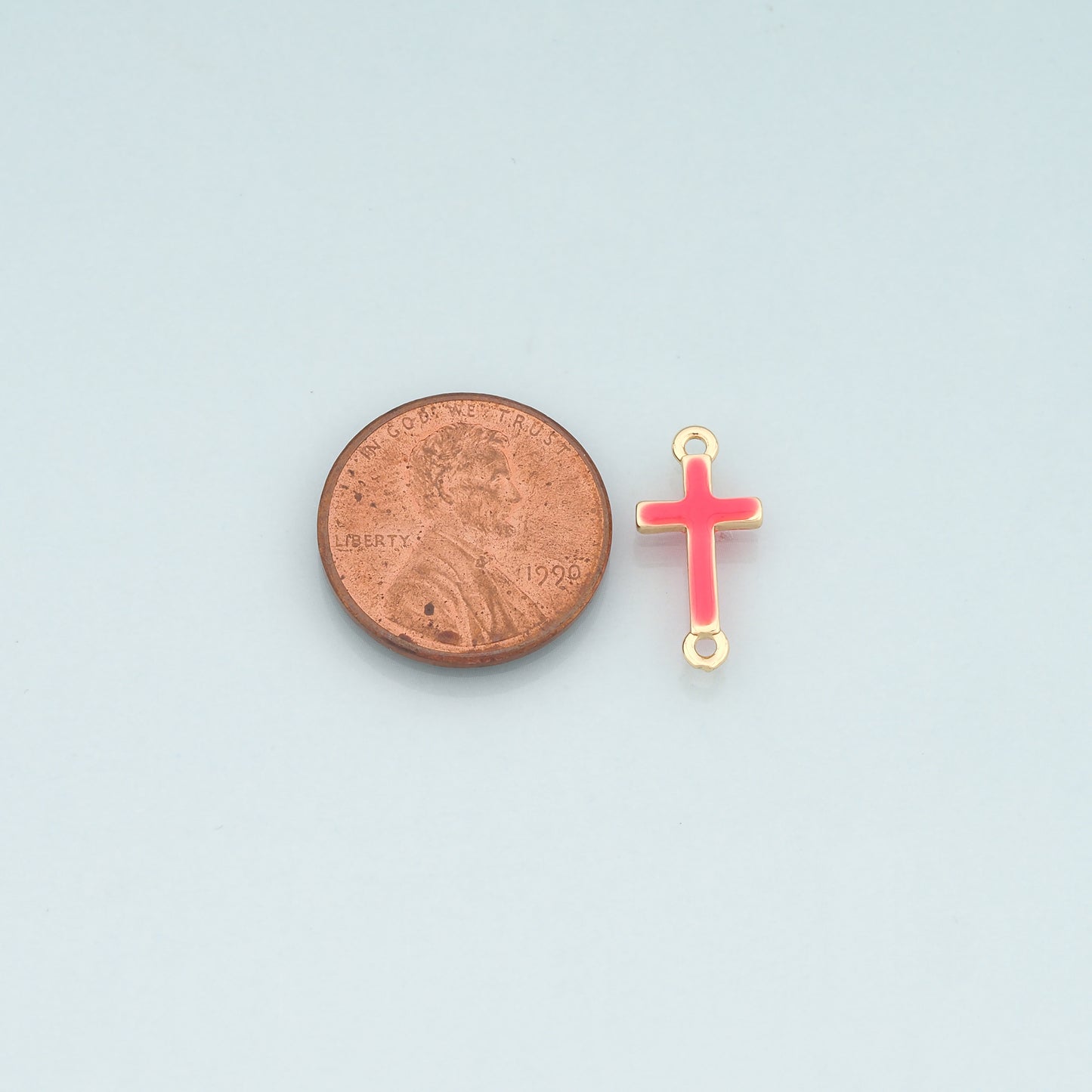 Gold Cross Connector,18K Gold Filled Cross Pendant,Enamel Religion Charm Bracelet Necklace for DIY Jewelry Making Supply