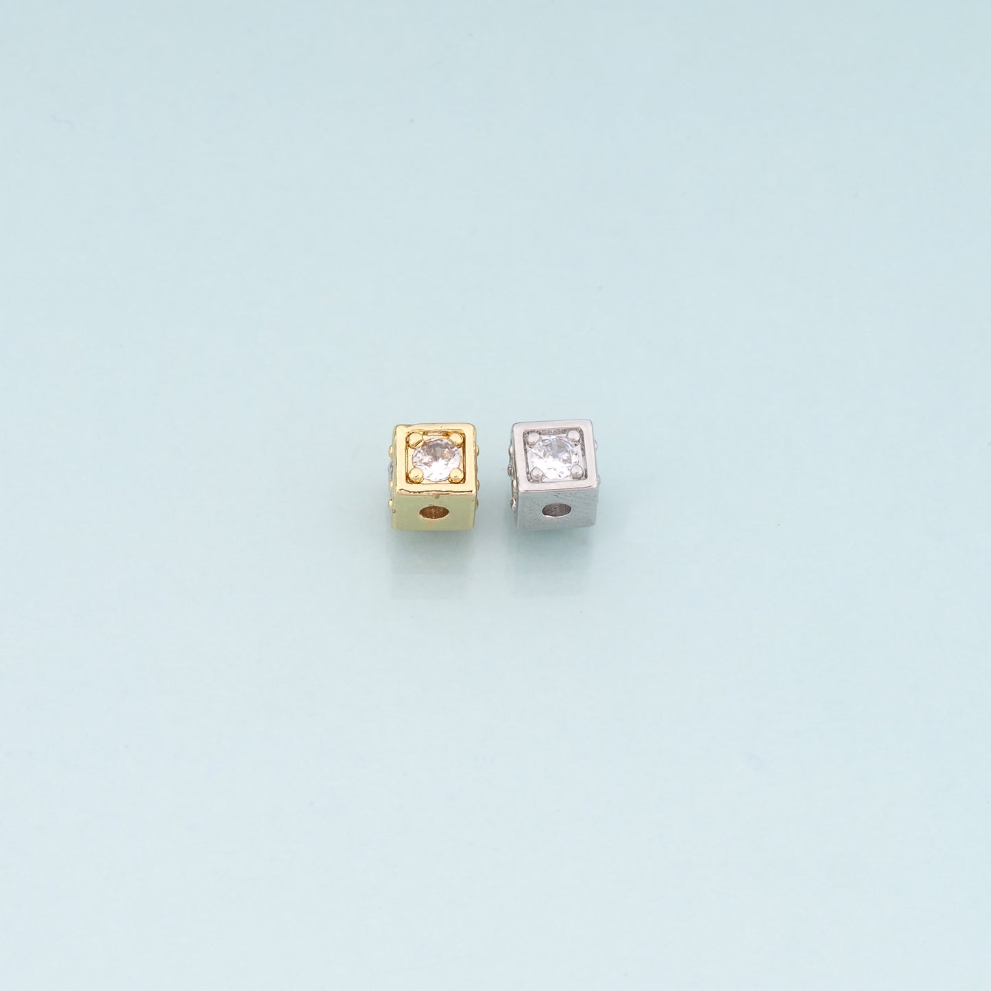 18K Gold Filled Square Spacer Beads Bracelet Necklace for DIY Jewelry Making Supply