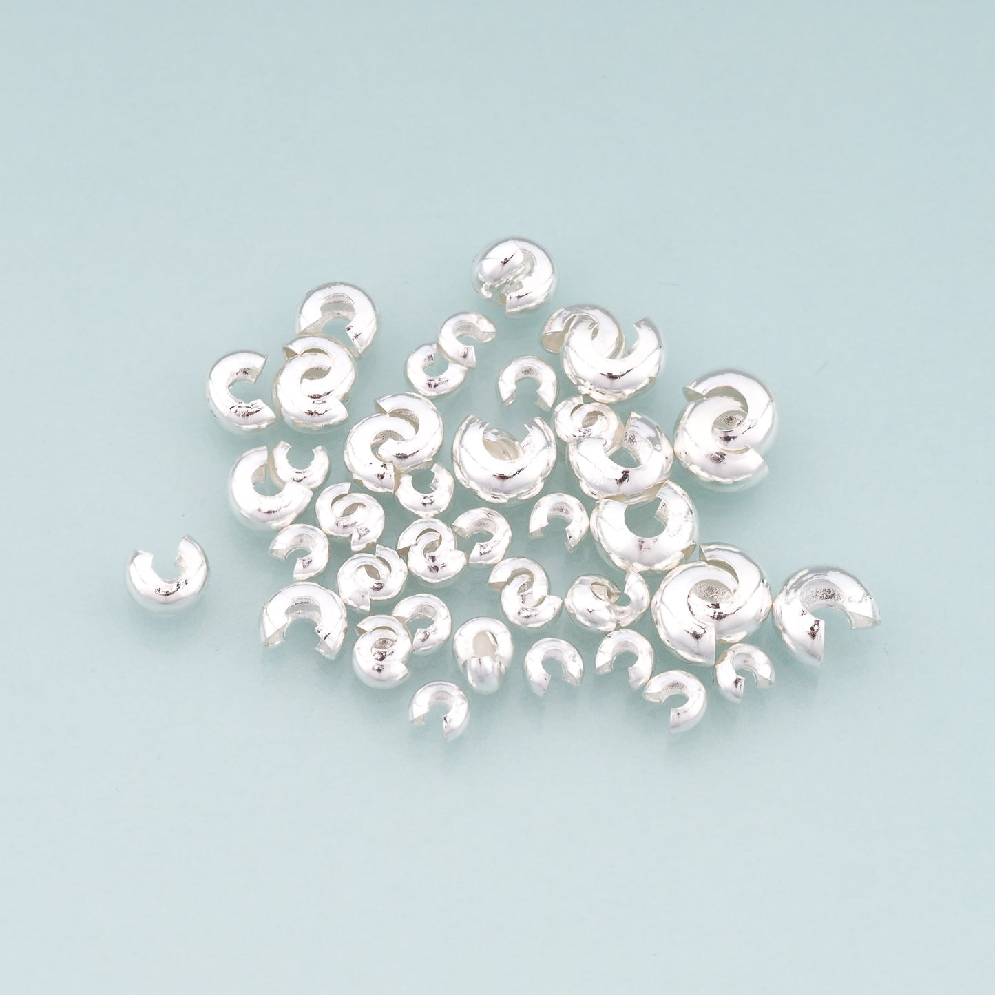 20pcs 925 Silver Cover Beads,Positioning Beads for DIY Jewelry Making Supply