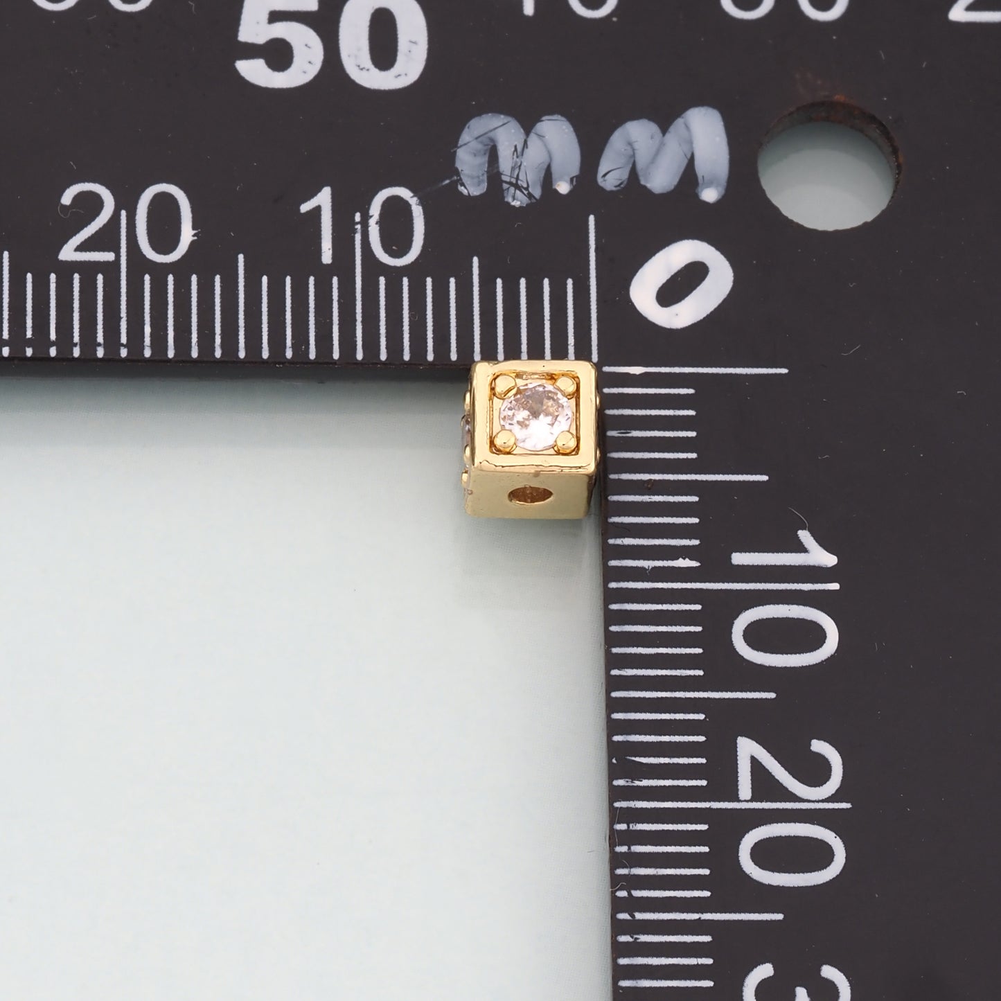 18K Gold Filled Square Spacer Beads Bracelet Necklace for DIY Jewelry Making Supply