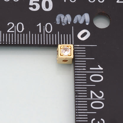 18K Gold Filled Square Spacer Beads Bracelet Necklace for DIY Jewelry Making Supply