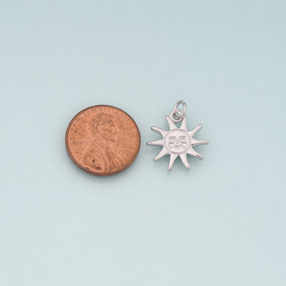 Gold Sun Charms,18K Gold Filled Sun Pendant,Celestial Charm Bracelet Necklace for DIY Jewelry Making Supply
