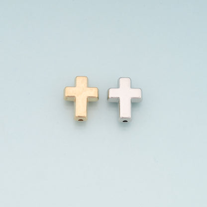 Gold Cross Spacer Beads Charms,18K Gold Filled Cross Bracelet Necklace for DIY Jewelry Making Supply
